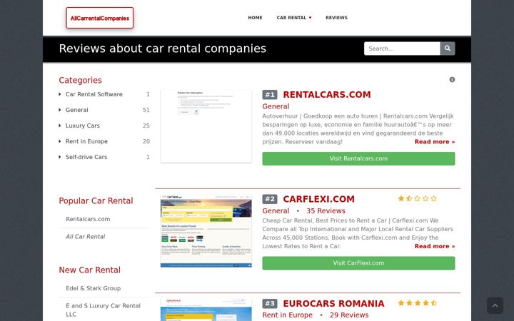 Screenshot of allcarrentalcompanies.com