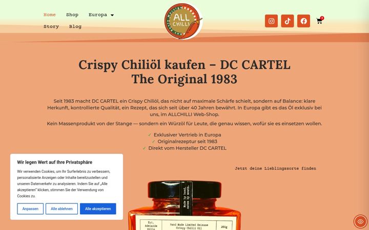 Capture d'écran de allchilli.de