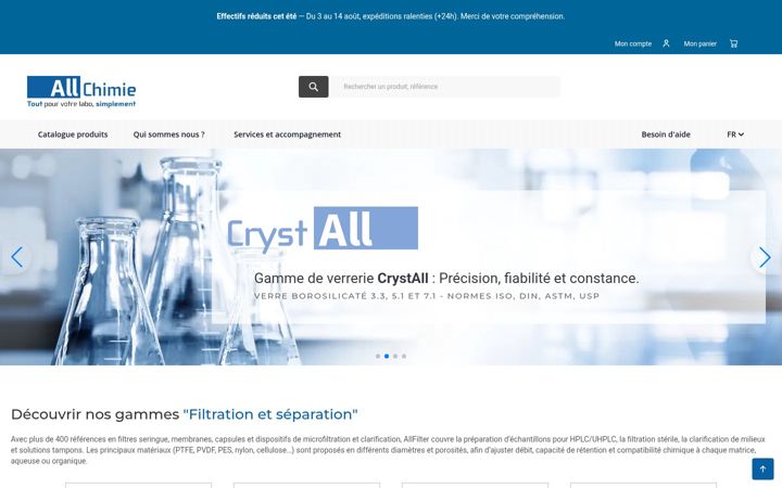 Screenshot of allchimie.com