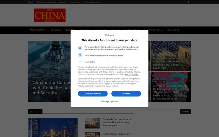 Screenshot of allchinareview.com
