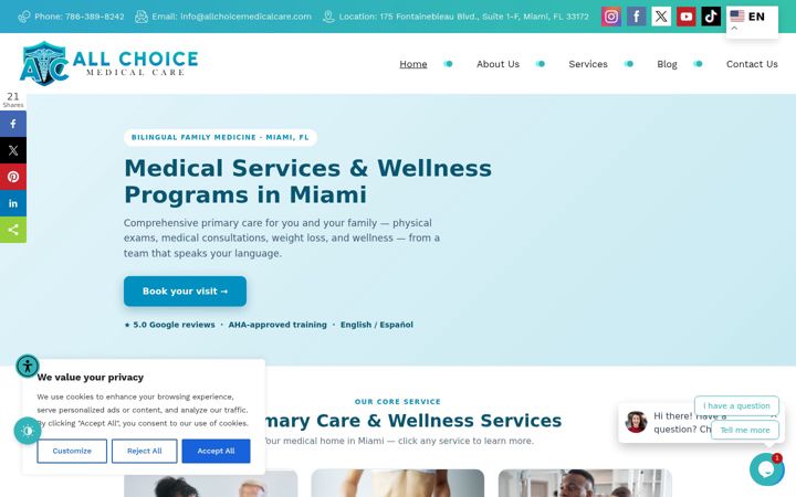 Capture d'écran de allchoicemedicalcare.com