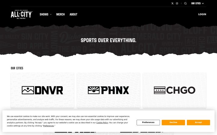 Screenshot of allcitynetwork.com