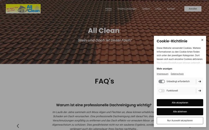 Capture d'écran de allclean-bayern.de