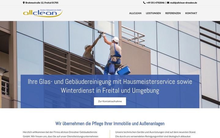 Capture d'écran de allclean-dresden.de