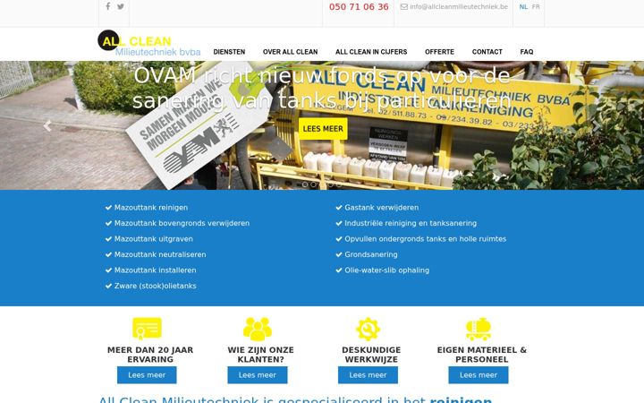 Screenshot of allcleanmilieutechniek.be