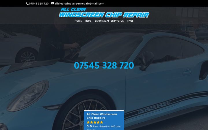 Screenshot of allclear-windscreens.co.uk