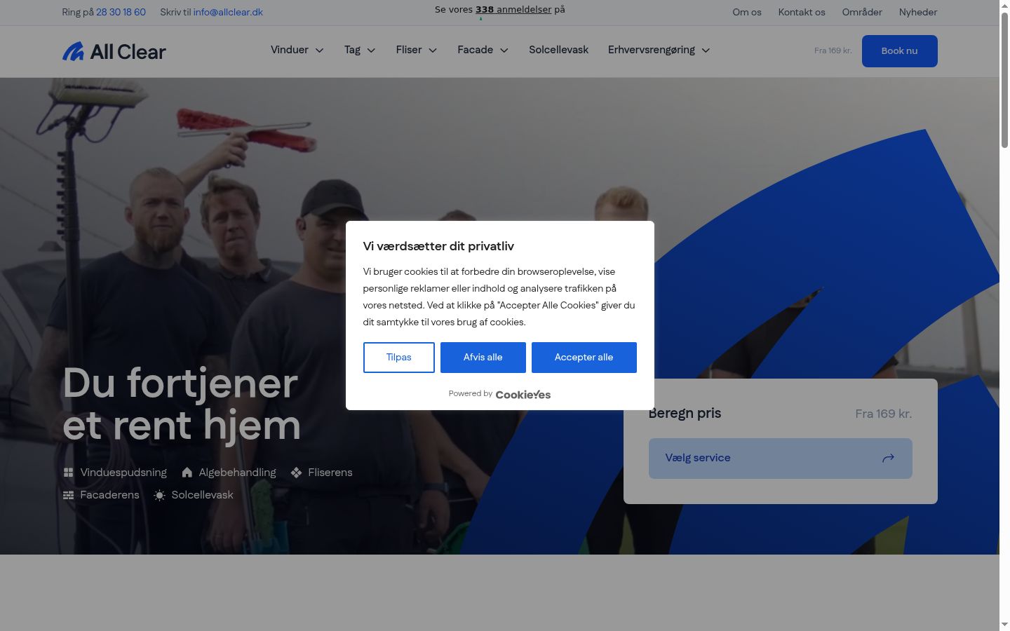 Ekraanipilt nõusolekubännerist, mida näidati enne mis tahes suhtlust