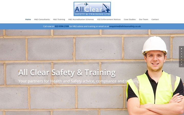 Ekraanipilt saidist allclearsafety.co.uk