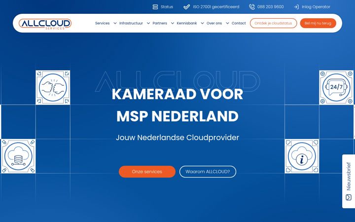 Skärmbild av allcloud.nl