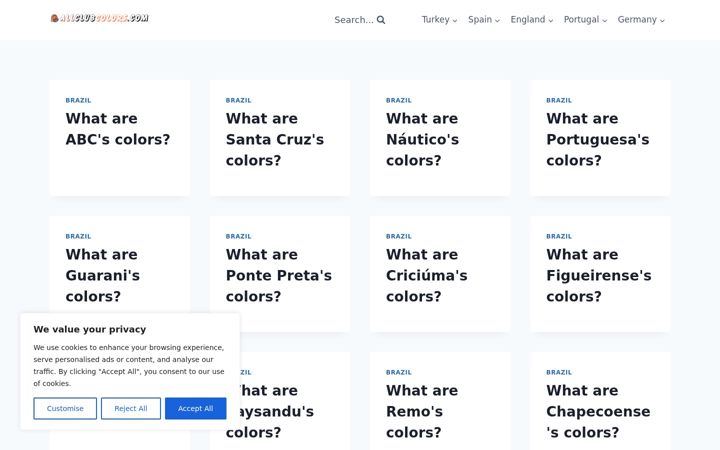 Screenshot of allclubcolors.com
