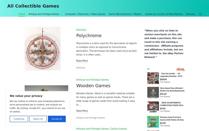 Screenshot von allcollectiblegames.com