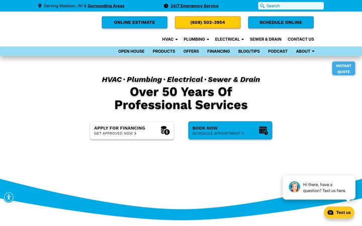 Skärmbild av allcomfortservices.com