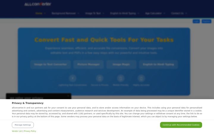 Screenshot of allconverter.in