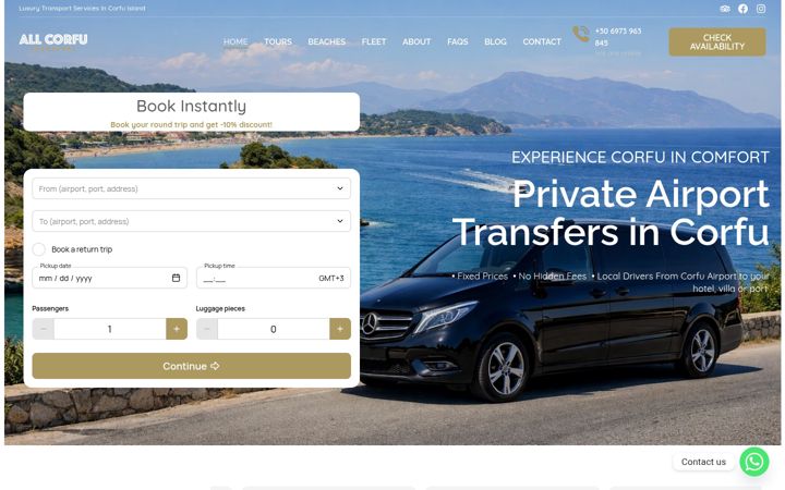 Screenshot of allcorfutransfers.com