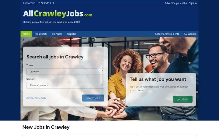 Screenshot of allcrawleyjobs.com