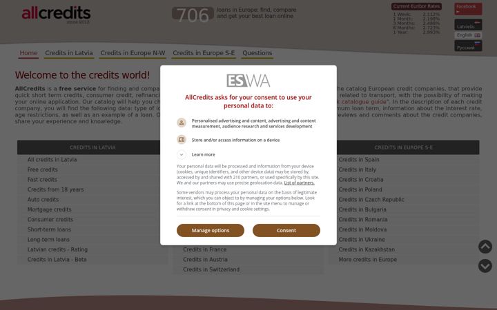 Screenshot of allcredits.lv