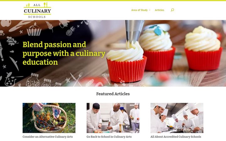 Captura de pantalla de allculinaryschools.com