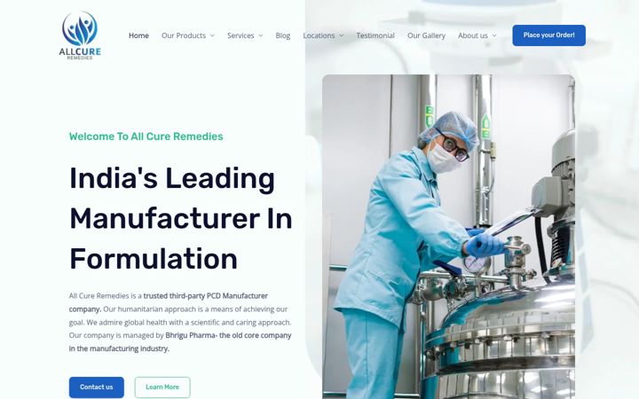 Screenshot of allcureremedies.com