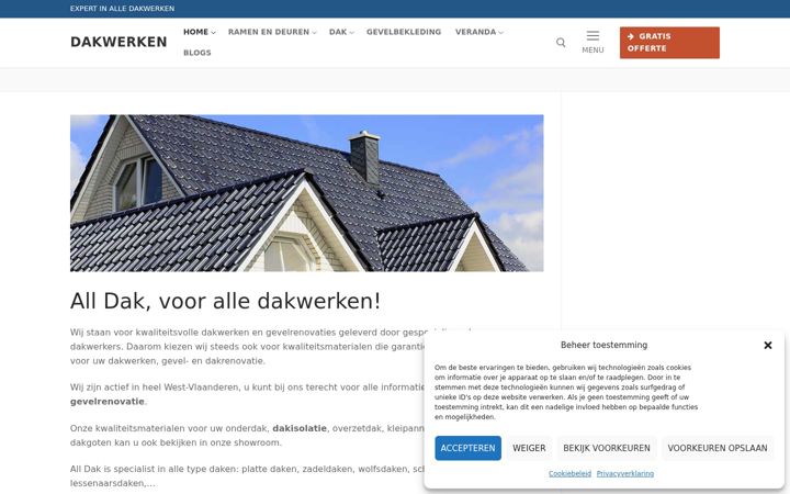 Screenshot stránky alldakconstruct.be