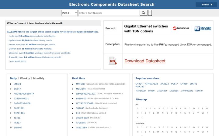 Screenshot of alldatasheet.co.uk