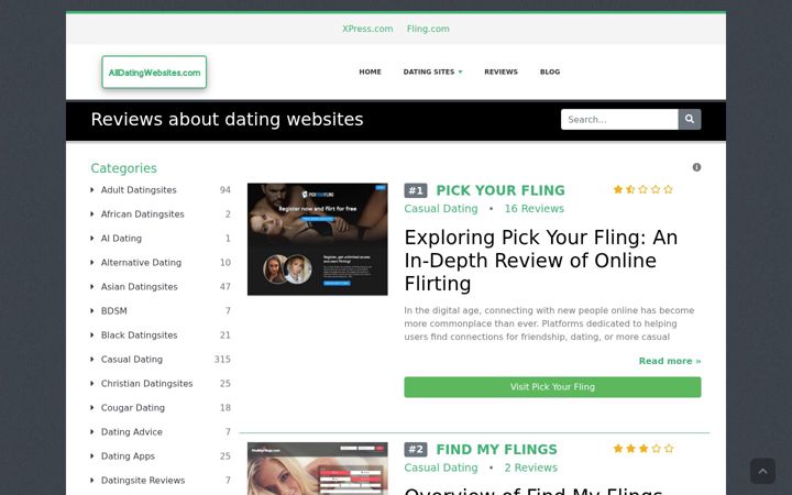Captura de pantalla de alldatingwebsites.com