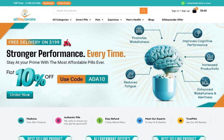 Screenshot of alldayawake.com