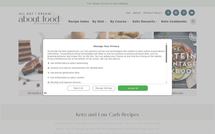Screenshot of alldayidreamaboutfood.com