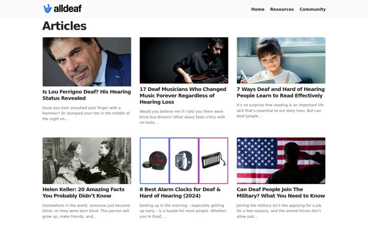 Screenshot of alldeaf.com