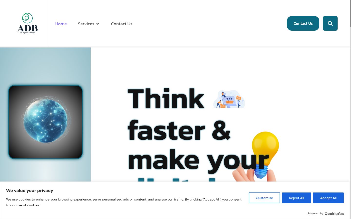 Screenshot of the consent banner shown before any interaction