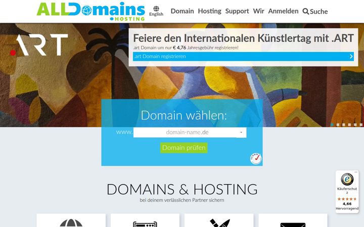 Screenshot of alldomains.hosting