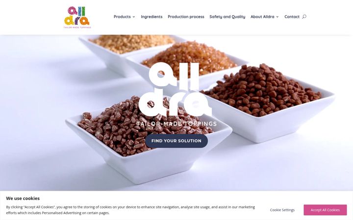Screenshot of alldra.nl
