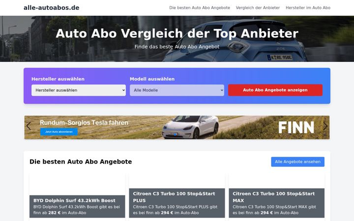 Snimka zaslona za alle-autoabos.de