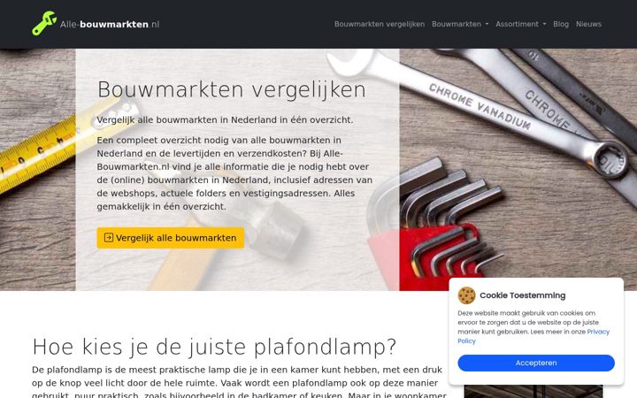 Snimka zaslona za alle-bouwmarkten.nl