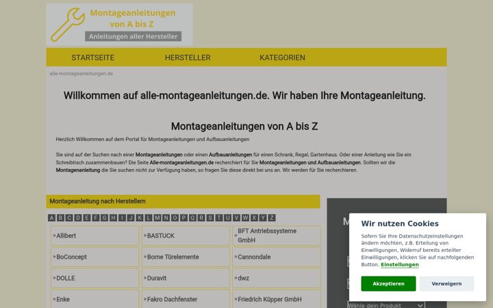 Screenshot of alle-montageanleitungen.de