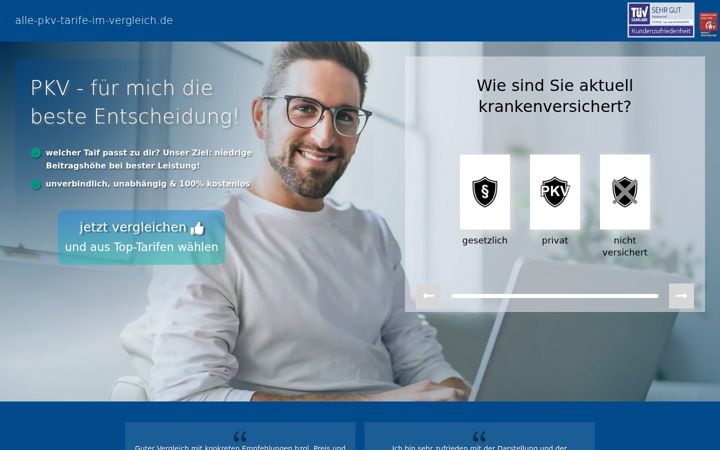 Skjámynd af alle-pkv-tarife-im-vergleich.de