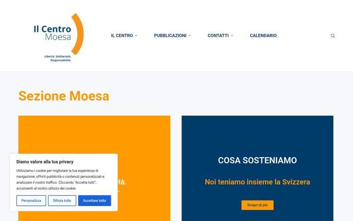 Screenshot of alleanzadelcentromoesa.ch