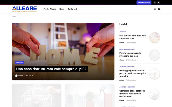 Screenshot of alleare.it