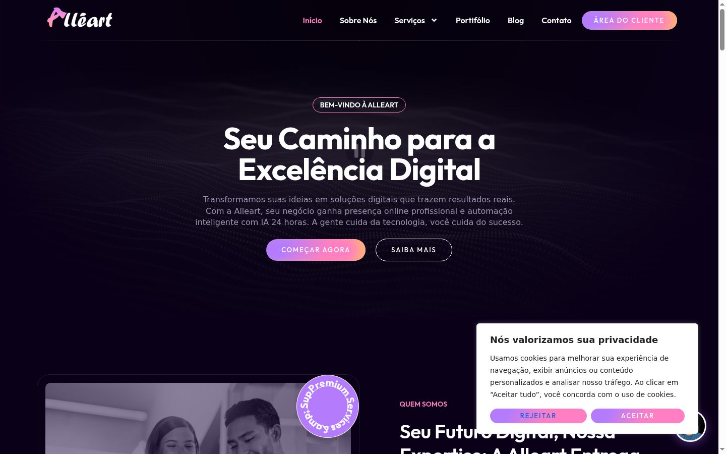 Screenshot of the consent banner shown before any interaction