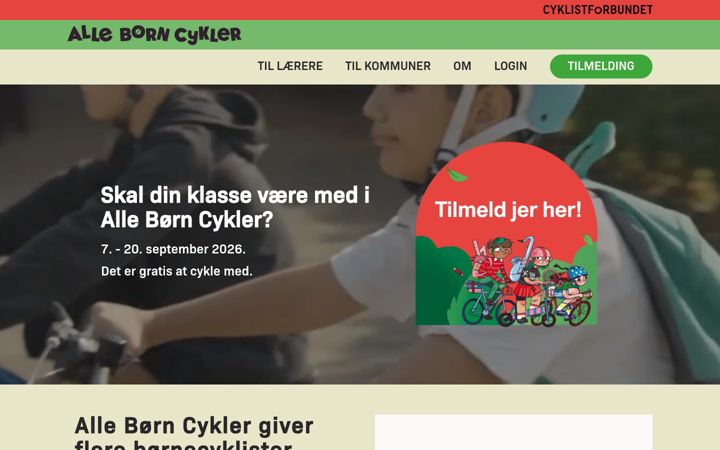 Screenshot του alleboerncykler.dk