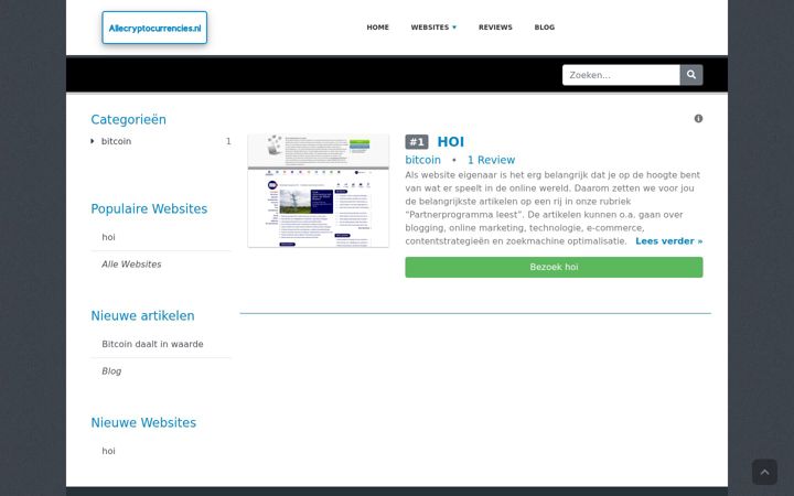 Screenshot of allecryptocurrencies.nl