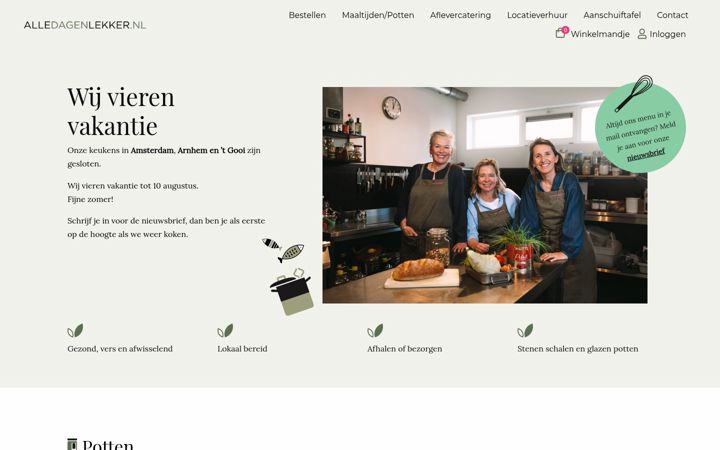 Screenshot of alledagenlekker.nl