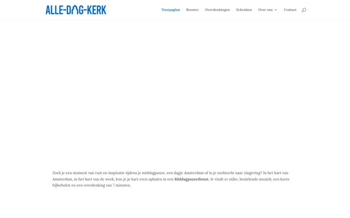 Screenshot of alledagkerk.nl
