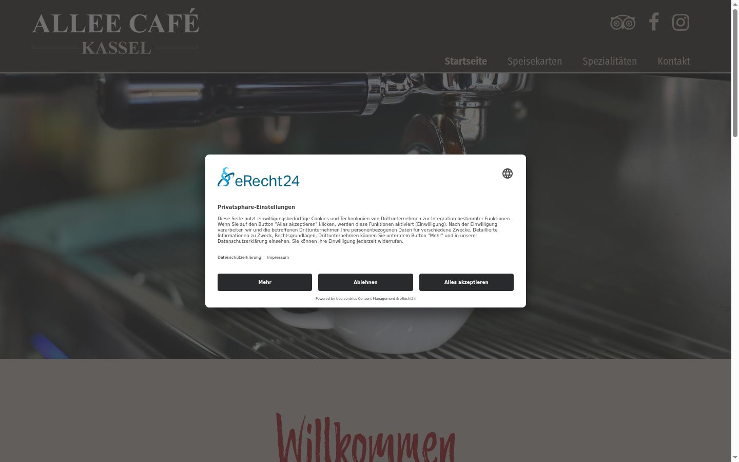 Screenshot tal-banner tal-kunsens muri qabel kwalunkwe interazzjoni