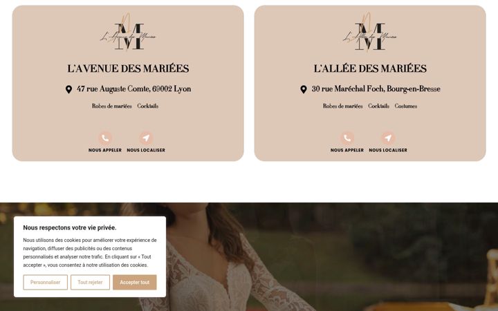 Screenshot of allee-des-mariees.fr