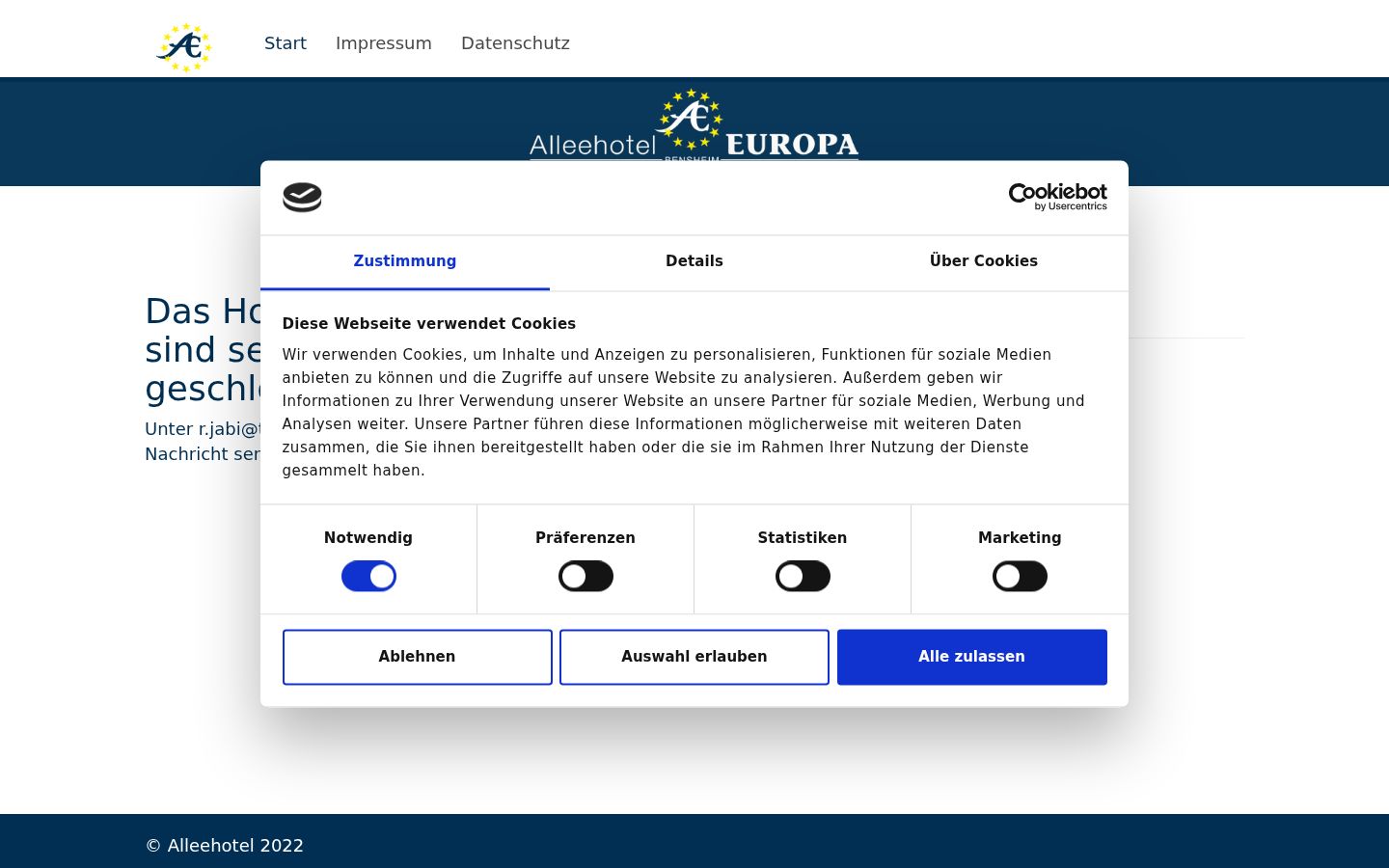 Snimka zaslona bannera za privolu prikazanog prije bilo kakve interakcije