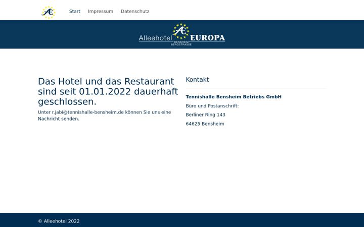 Screenshot of alleehotel.de