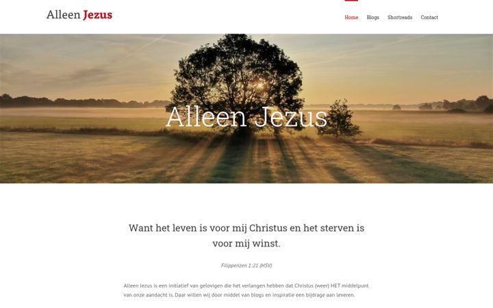 Screenshot of alleenjezus.nl