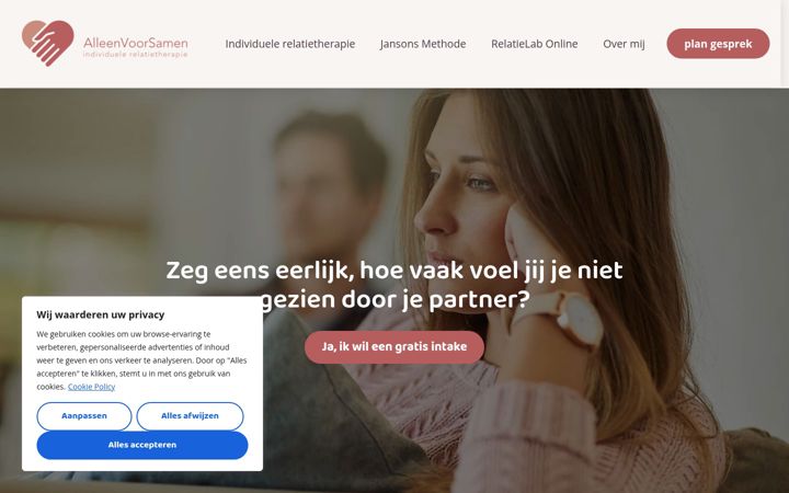 Screenshot of alleenvoorsamen.nl