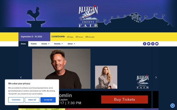 Screenshot ta' allegancountyfair.com