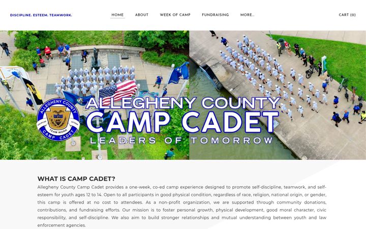 Screenshot of alleghenycountycampcadet.org